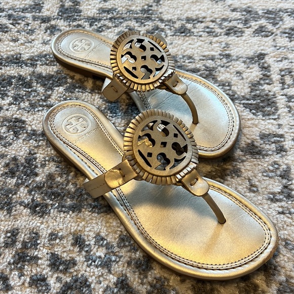 Tory Burch Shoes - Tory Burch Gold Miller Sandals sz 6.5